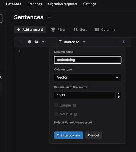 Adding vector search