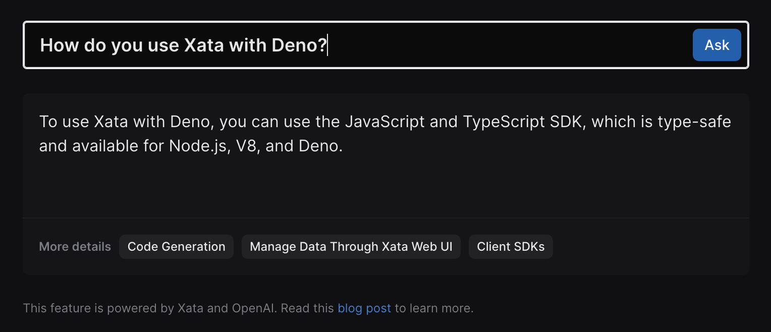 Question for the Xata bot: How do you use Xata with Deno?